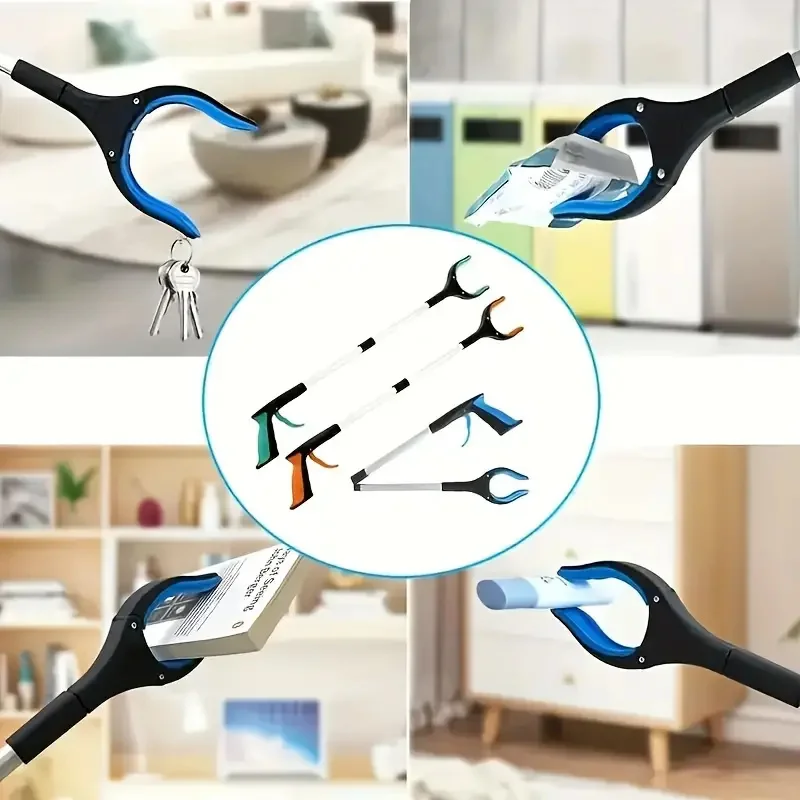 1pc Thickened Aluminum Alloy Folding Type Garbage Clip Pick Up Device Household Cleaning Ring Fire Pliers Pick Up Sanitary Clip 4