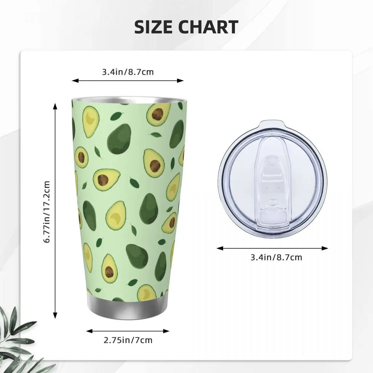 Green You Complete Me Avocado Cartoon Friends Thermal Tumbler