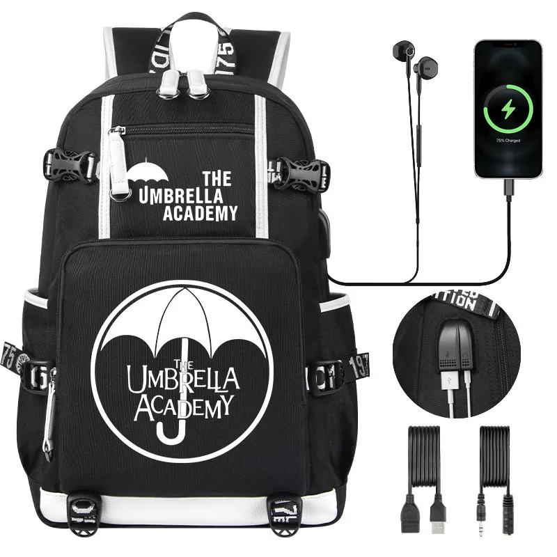 The Umbrella Academy Zaino Per Adolescenti Studenti Per Bambini Borse Da Scuola Ragazze Ragazzi Zainetto Mochilas Ricarica Usb Bookbag