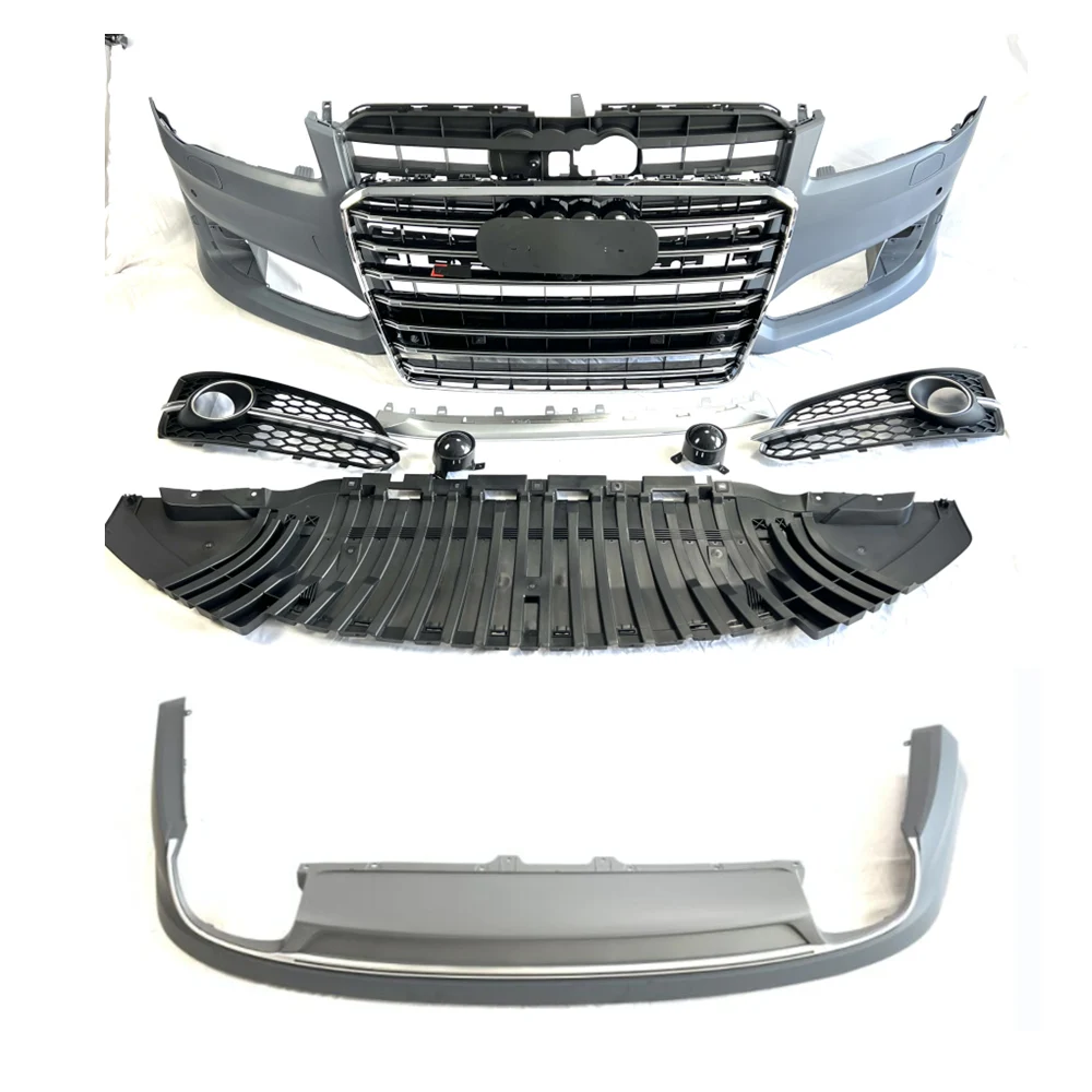 

New For Audi A8 D4 PA S8 STYLE FRONT BUMPER WITH GRILLE BODY KIT 2014-2017