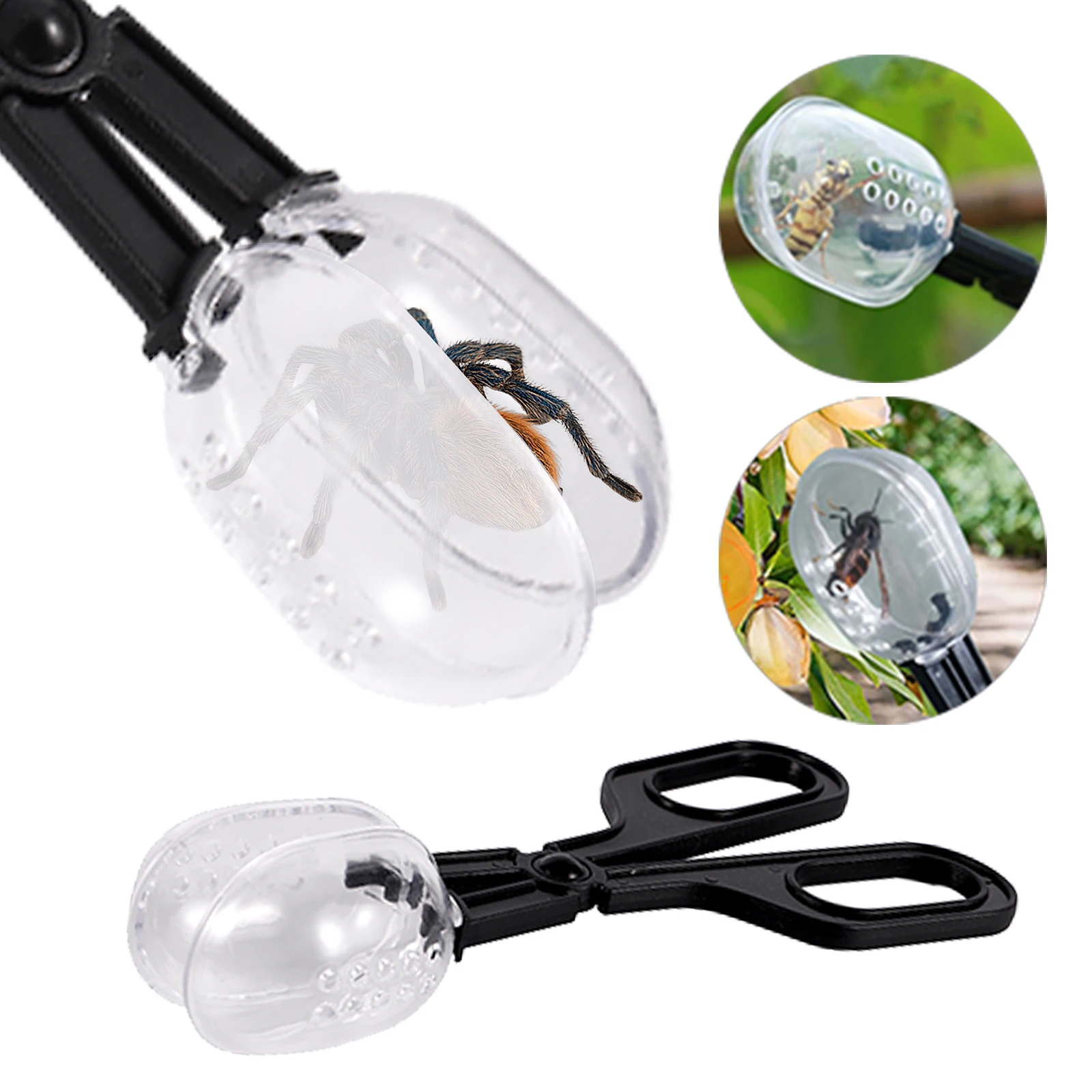 

Bug Insect Catcher Scissor Reptile Indoor Outdoor Portable Plastic Clamp Tong Transparent Birds Spiders Trap Box Garden Supplies