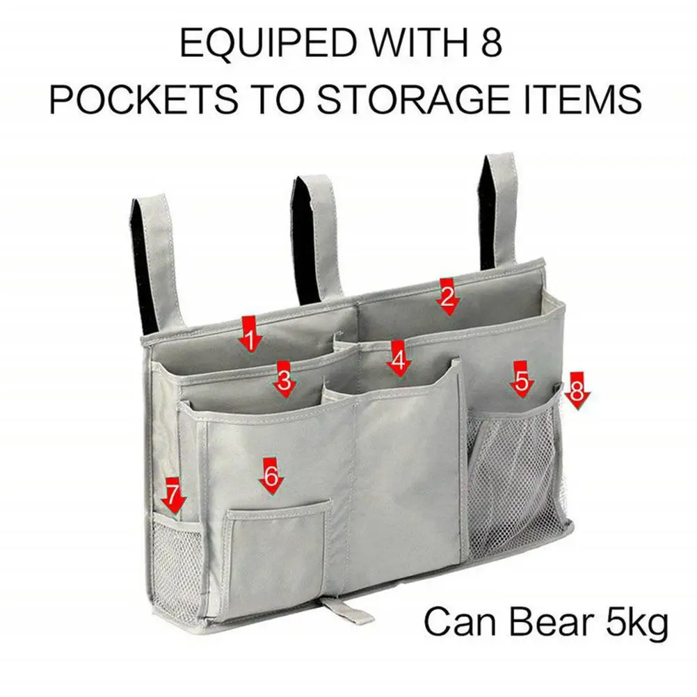 Bedside Pocket Hanger Bedroom Bag Hanging Storage Waterproof Oxford Fabric Organizer Baby 2
