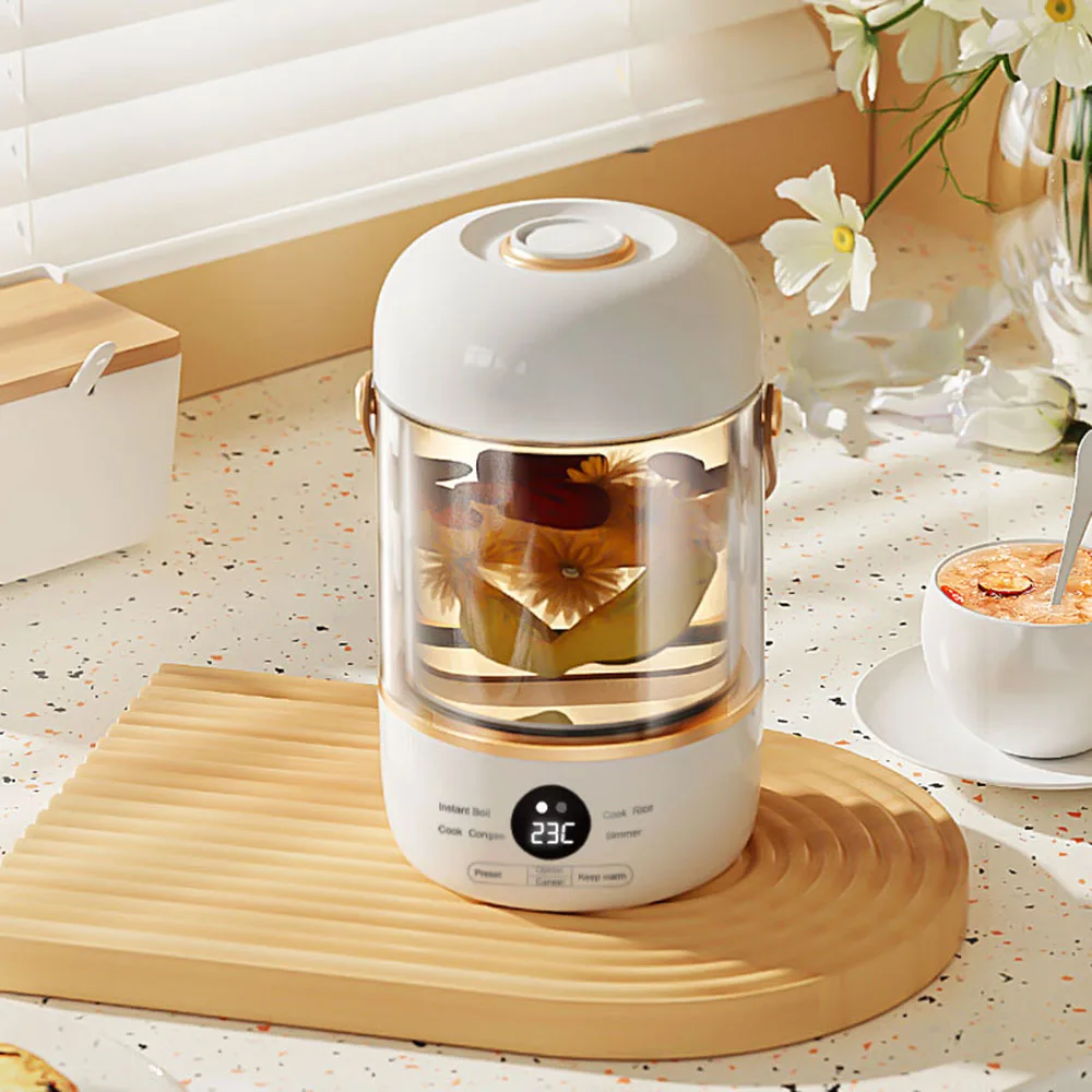 

0.5L Multifunctional Mini Portable Electric Cup Smart Cooking Pot Stew Porridge Soup Electric Stew Pot Boil Dry Protection