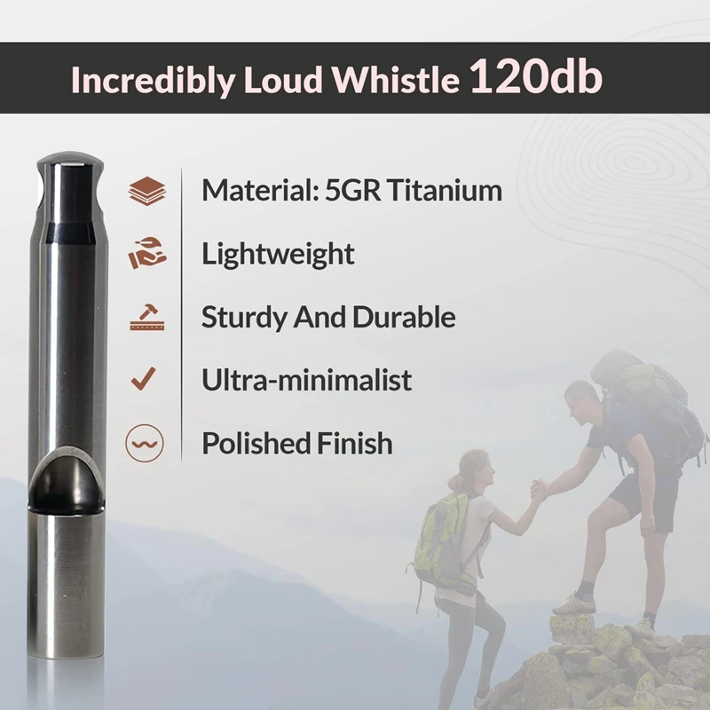 1 Set Titanium Alloy Whistle Pure Titanium Pendant Whistle Outdoor Camping