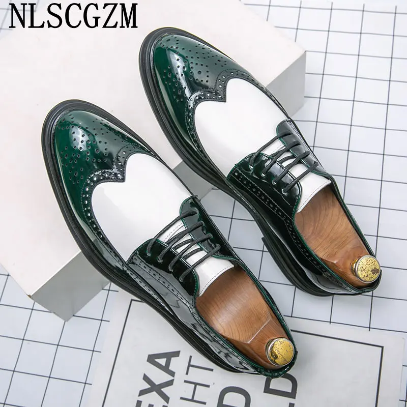 

Туфли Brogues для мужчин, итальянские лакированные кожаные туфли для мужчин, офисная обувь 2024, оксфорды для мужчин, свадебные ботинки, ботинки