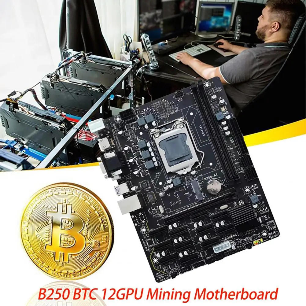 그래픽 카드 마더 보드 빠른 속도 공간 절약형 파일 전송 전문 사용을위한 B250 BTC 마이닝 머신 마더 보드