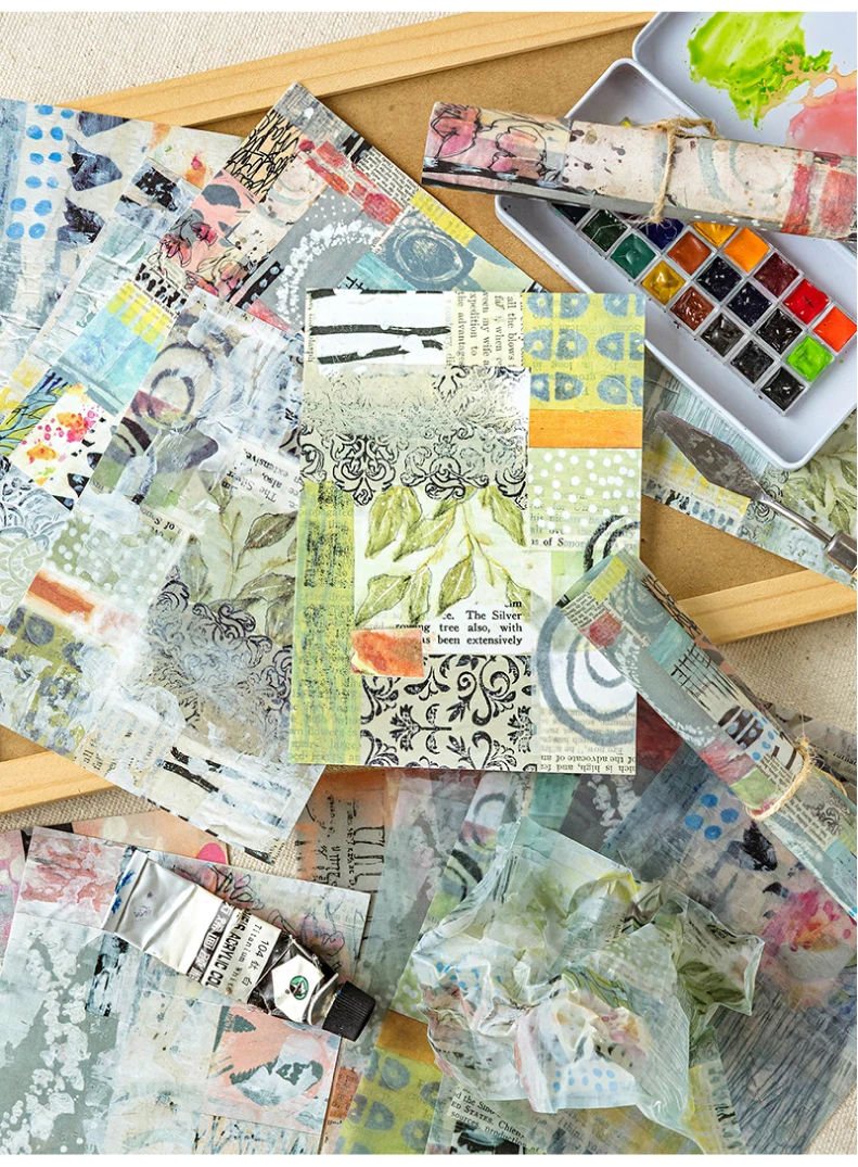 20 Stück Vintage Aquarell Blending Dekor Scrapbooking Material Papier DIY Scrapbooking Dekor Junk Journal Planer Kunstpapier – Detail 15