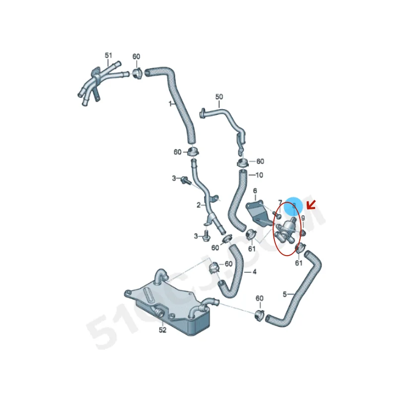 Automotive heater control valve 4H0121671D, 4H0121671B, 4H0 12671 D, 4H0 12671 B Heater control valve for Audi A4 B8, B9 VW