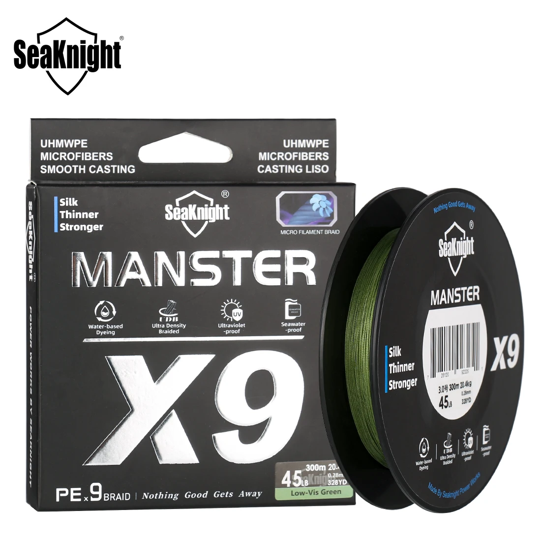 SeaKnight Brand X9 Series Fishing Line 500/300/150M, Seawater-proof  UV-proof Si+ Coating, 9 Weaves Smooth Multifilament PE Line