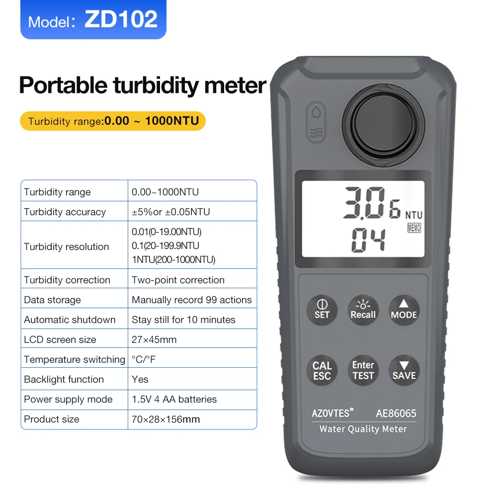 AE86063 Meter Hydrogen Sulfide Residual Chlorine Meter