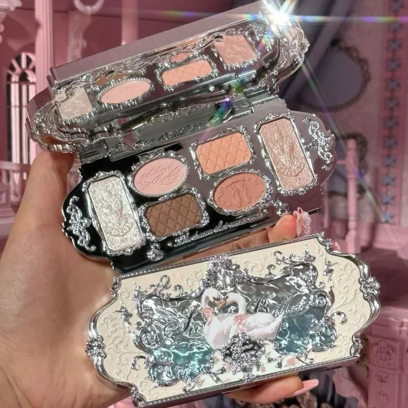 Flower Sa Swan Ballet 6 Colori Eyeshadow Palette Matte Pearl Glitter Eyeshadow Long Lasting Easy To Color Make Up Palette