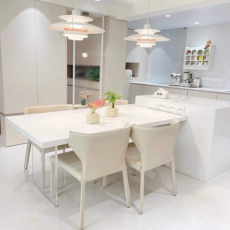 

Белые скандинавские обеденные стулья, современные роскошные кожаные стулья для гостиной и столовой, Офисная Итальянская Мебель для дома