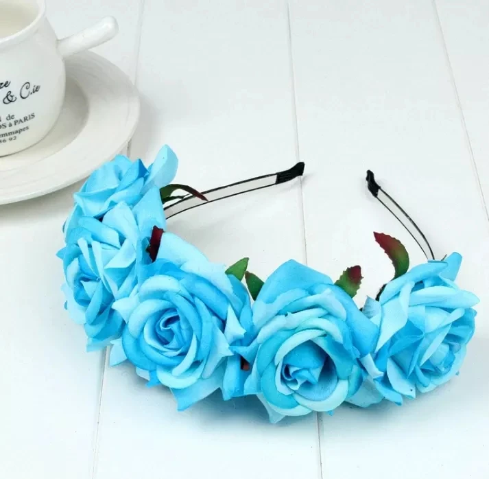 Halloween Rote Rose Haar Band hairhoop Cosplay Kostüm Party Flanell Blumen Krone Stirnband Festival Haar Girlande Hochzeit Headpie – Detail 18