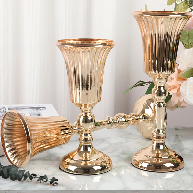 Set 3 Vaze Decorative WALALLA, Design Sirena, Auriu, Dimensiuni 11.5x11.5x25.7cm/31.3cm/38cm 8 Unknown Image