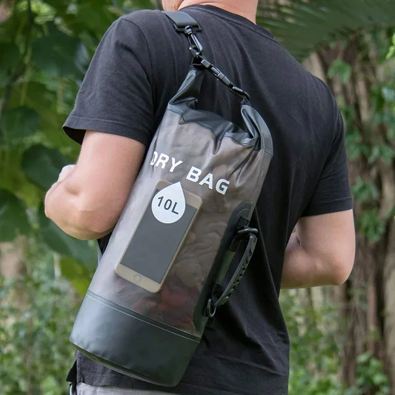 10L 20L Waterproof Dry Bags Swimming Bag Drifting Surfing Bag Outdoor Sports Bags Trekking Kayaking Rafting Boating Equipment