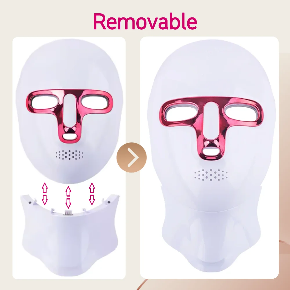 7 Colors LED Face Mask Red Light Therapy Mask Wireless with USB Rechargeable for Skin Tightening Wrinkle Reduction Beauty Device