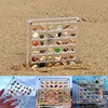 36/64/100 Grids Desk Organizer Acrylic Seashell Display Box with Magnets Starfishs Trinket Storage Case for Bead Nail Jewelry 2