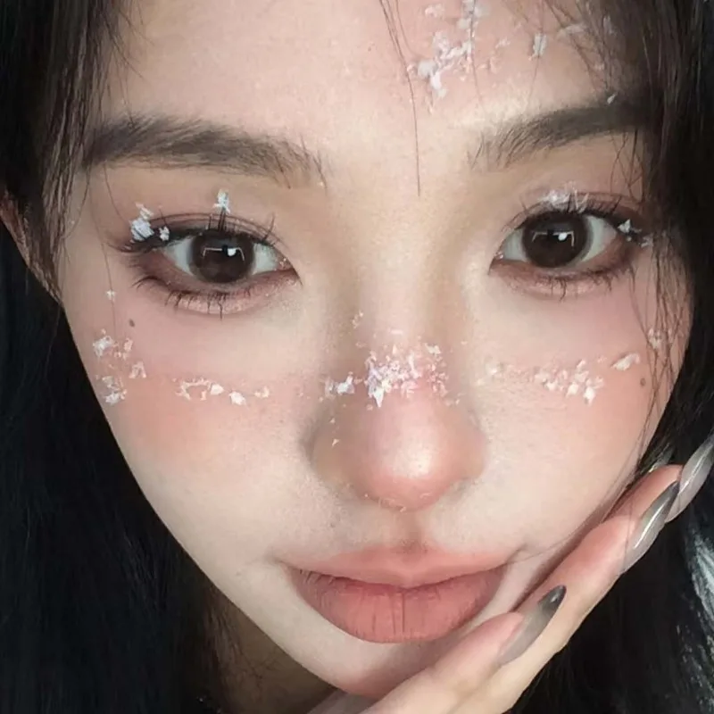 White Resin Christmas Snowflake Face Temporary Tattoos