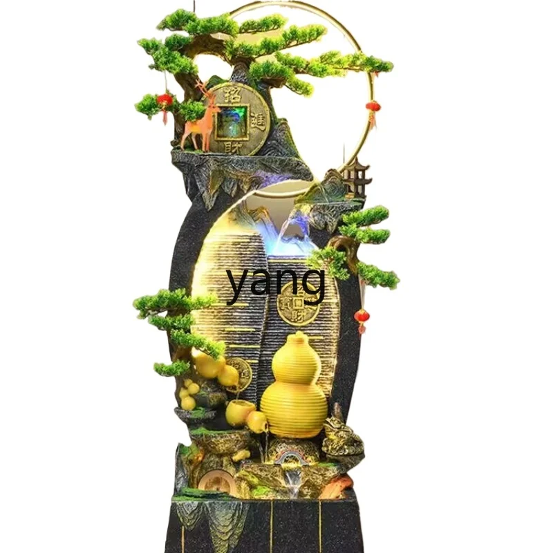 

Yjq водяной фонтан для гостиной офиса Fengshui, круглая Циркулирующая вода, аквариум для помещения, занавеска для воды на стену
