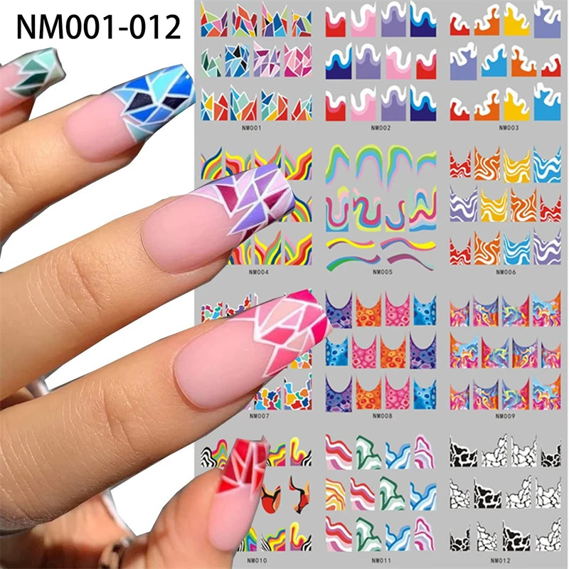 1pcs Swirl Ribbon Stripe Nail Art Stickers Ab Wave Line Nail Decals 3d Water  Transfer Nail Decorations Diy Manicure Accessories - Stickers & Decals -  AliExpress