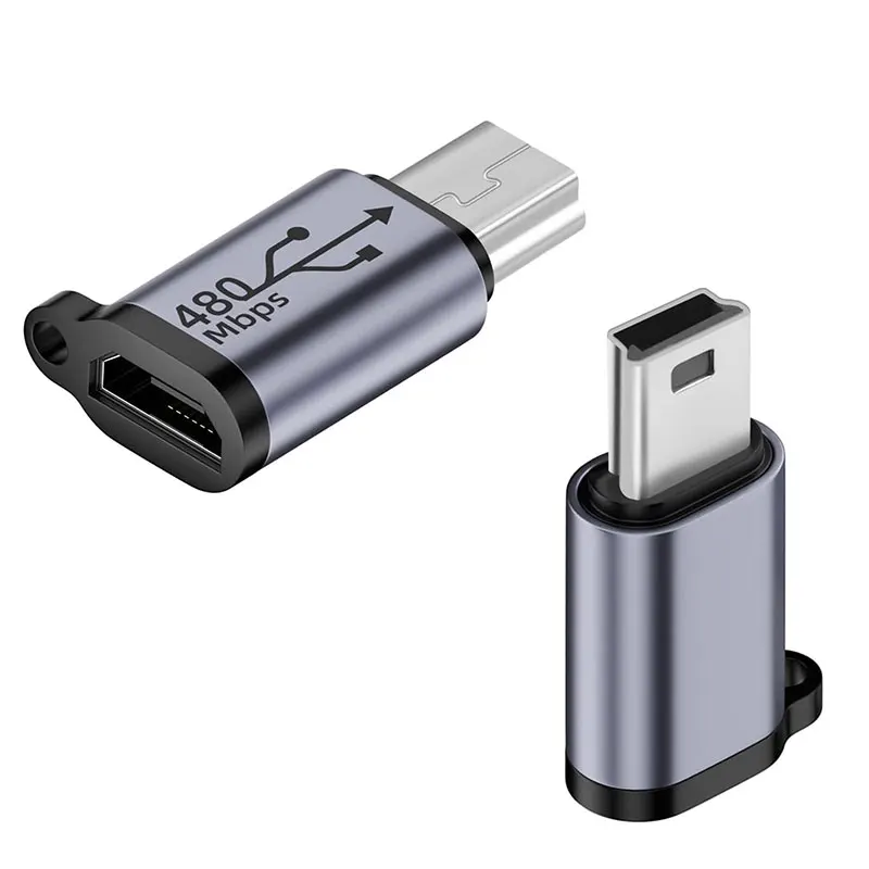Compact Micro USB to Mini USB Adapter - Female to Male Charging & Data Connector