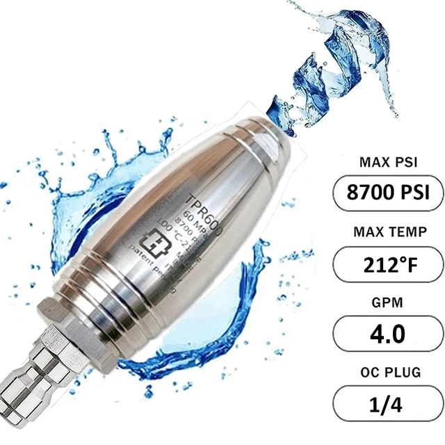 Ugello Turbo Rotante Per Idropulitrice 4000 PSI - Kit Con 5 Punte Di Spray | 1/4'' Quick Connect | Per Pulizie Pesanti