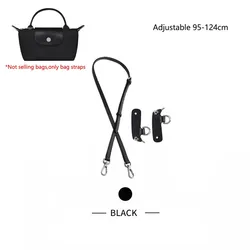 Premium Leather Crossbody Bag Strap - Adjustable Strap (Black silver buckle)