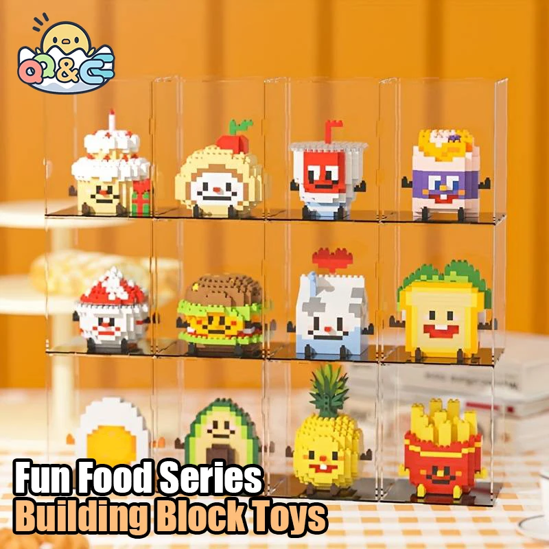 

Children's Fries Burger Foods Building Blocks Food Series Building Block Bricks Kids's Puzzle Educational Toys for Boys Girls