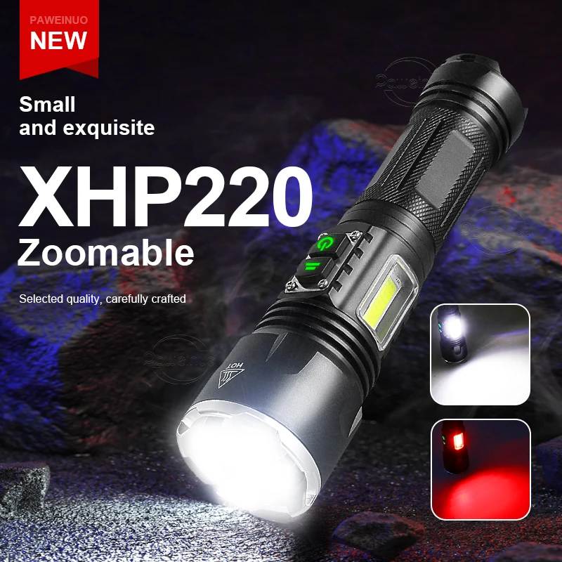 2000000lm Upgrade Xhp220 Powerful Led Flashlight Rechargeable Xhp199