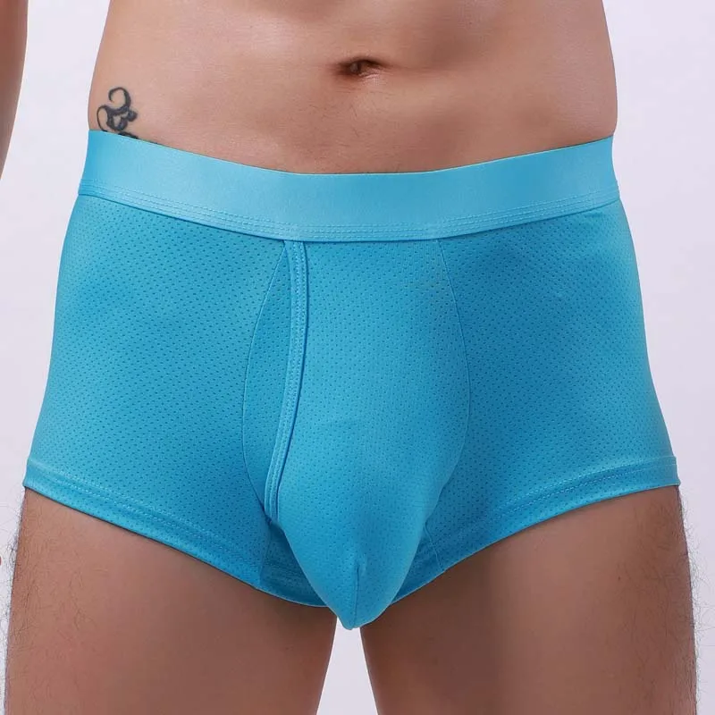Hot Penis Hole Men Boxers Underwear Sexy Mesh Penis Pouch Male Panties Men U Convex Trunks Boxershorts Gay Lingerie Underpants 6