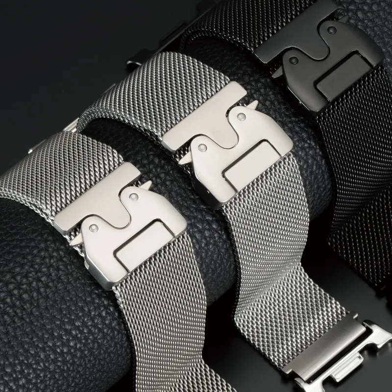 Sleek Milanese Stainless Steel Watch Strap