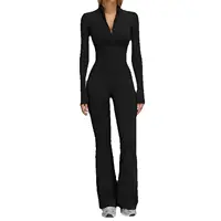 Women Autumn Winter Fleece-Lined Yoga Jumpsuit Women Pilates Running Fitness Clothing Long-Sleeved Outdoor Sports Coveralls - Image 2