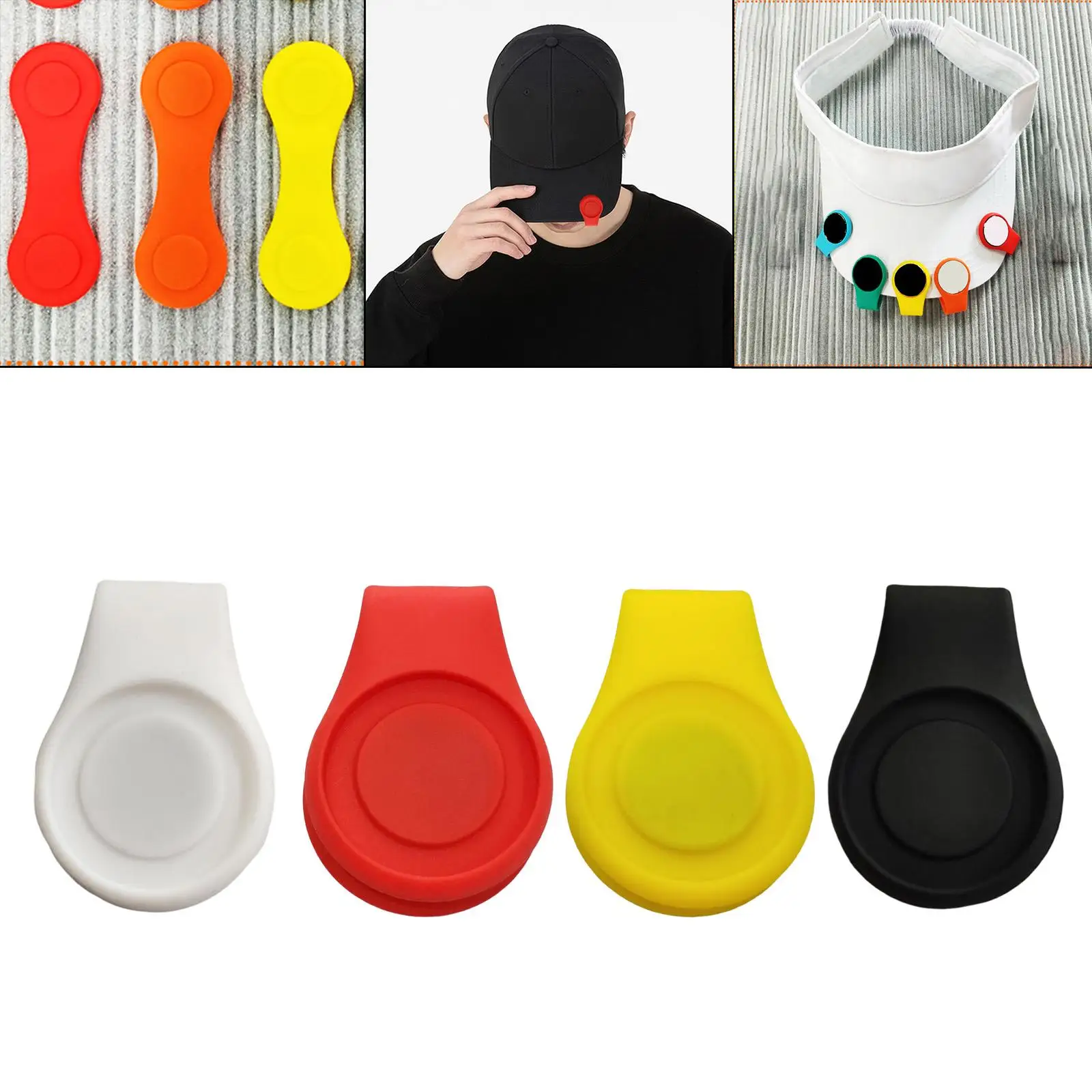 Novelty Golf Ball Marker Hat Clip Men and Women Round Putt Design Attach to Caps Visor Silicone Lightweight Golf Accessory