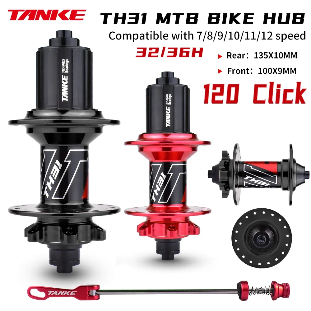MTB Hub 120 Click TANKE 6 NBK Bearing drum for 8,9,10,11,12 Speed Mountain Bike Disc Brake Bicycle accessory 32 Holes 36 Holes