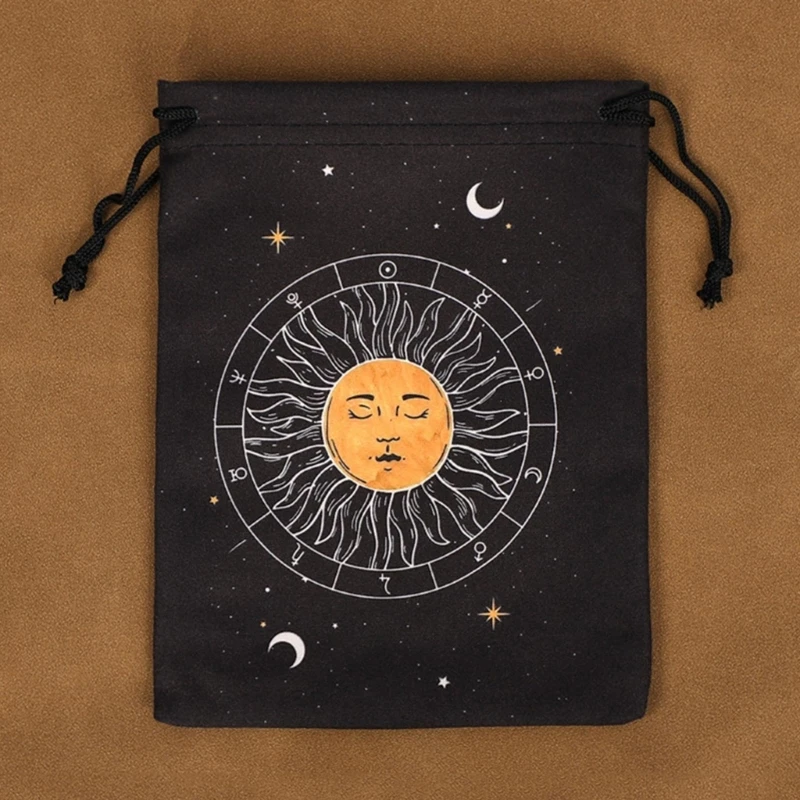 Drawstring Tarot Bag Flannelette Jewelry Storage Bag Board Game Card...