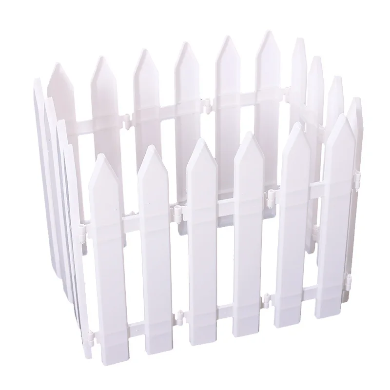

4Pcs White Plastic Fence Christmas Tree Decoration Garden Gardening Driveway Gate Fence Partition Backyard Decor Plant Trellis