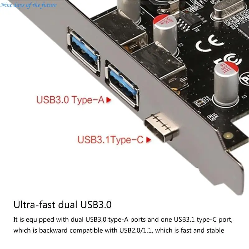 PCIE-2A1C Type C USB 3.1 확장 카드는 Pcie X16 마더보드 E65A를 지원합니다.