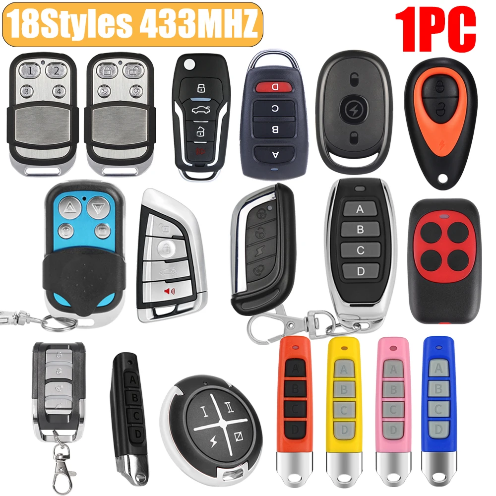 18 Styles 433mhz Wireless Copy Remote Control 4 Button Clone Garage