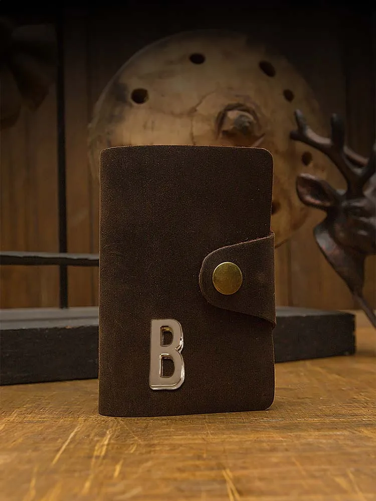 

Держатели для карт и удостоверений личности в стиле ретро: компактная искусственная кожа с ручной работы, индивидуальное персонализированное имя клиента, металлический декор для букв