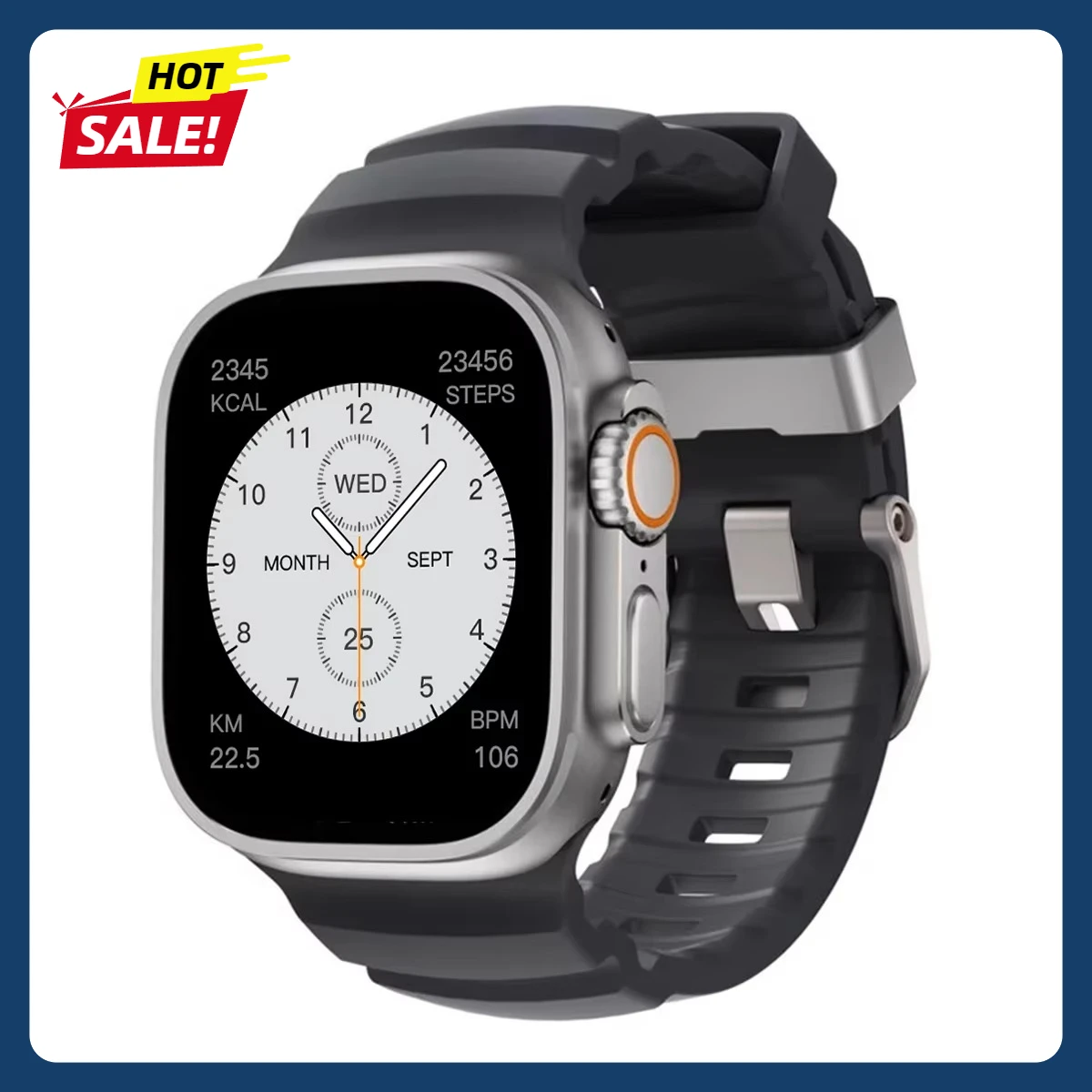 Premium Silicone Sport Band for Apple Watch - Adjustable Wristband Strap Bracelet