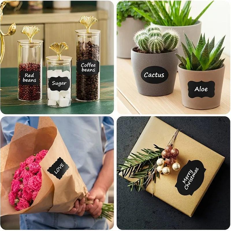 120pcs/roll Black Labels,Along with1 Liquid Chalk Pens,Perfect for Decorating Parties,Organizing Your Home, Kitchen, And Office. - 6