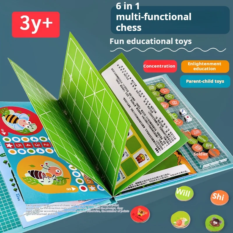 Children's Book Type Six In One Multi-Functional Game Chess Chess Battle Chess Traffic Chess Adventure Chess Puzzle Toy 4