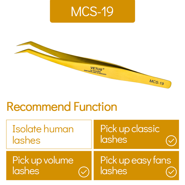 Vetus MCS All size single pack tweezers for eyelash extensions