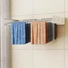 Upgrade Drying Rack Clothing,Clothes Drying Rack Wall Mounted,Laundry Drying Rack Wall Mount,6 Aluminium Poles,with Hooks 4
