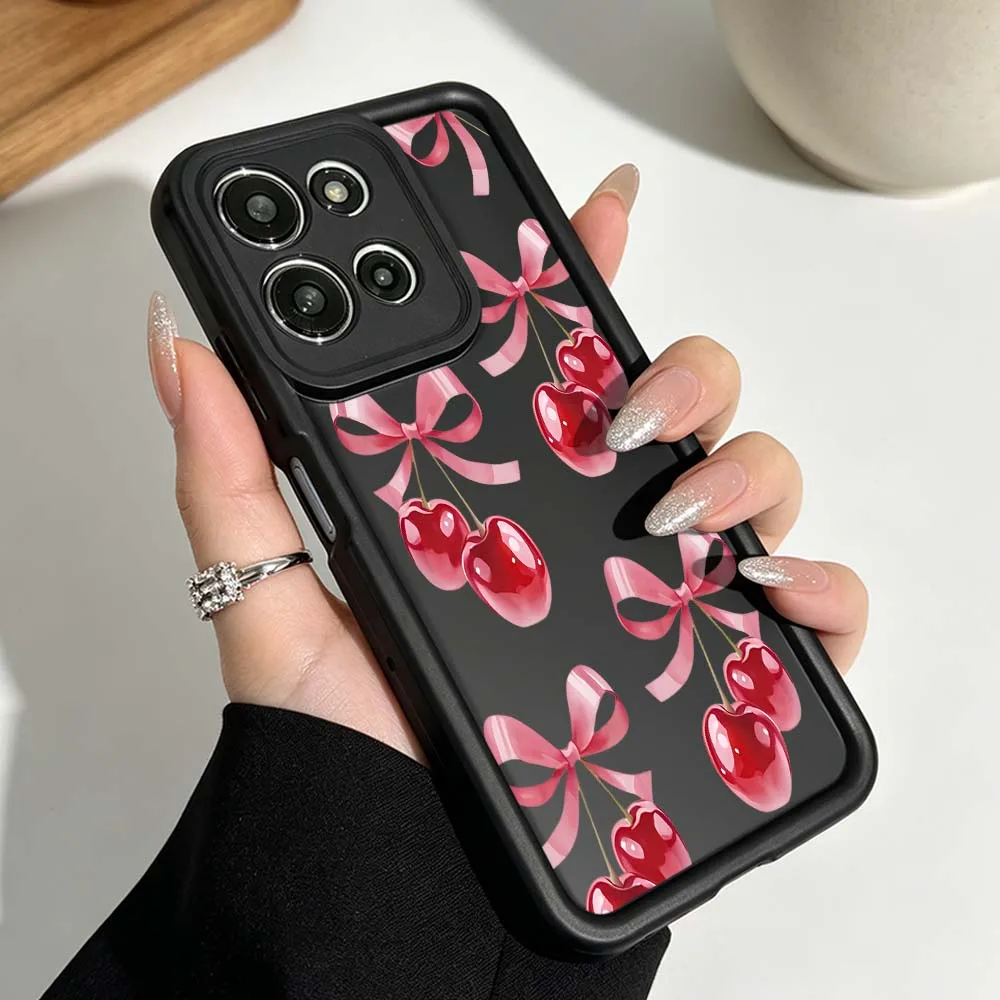 Luxury Wine Red Cherry Pattern Phone Case Cover