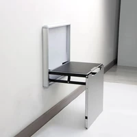 Ultrathin Aluminum Wall-Mounted Folding Chair, Ideal for Casual Household Porch Use, Shoe Back Area Arrangement, Home Furniture 1
