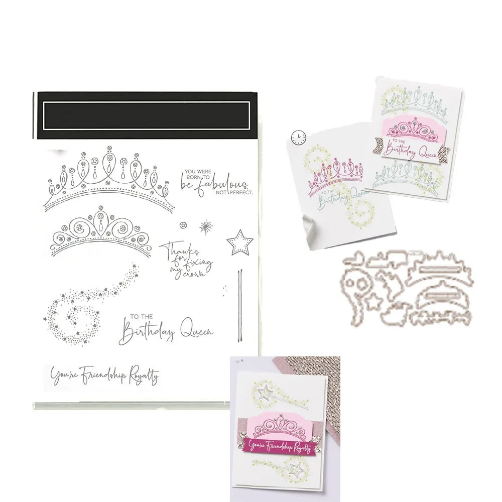 New 2023 Crown Queen Clear Stamps And Cutting Dies For Scrapbooking
