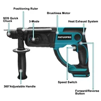 PATUOPRO 3-Functions Electric Rotary Hammer Brushless Impact Hammer Drill Multifunctional Home Power Tool For Makita 18V Battery 2