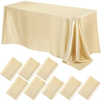 Rectangle Wedding Satin Large Tablecloth Bright Smooth Silk Table Cover Christmas Banquet Anniversary Dining Party Table Decor 1