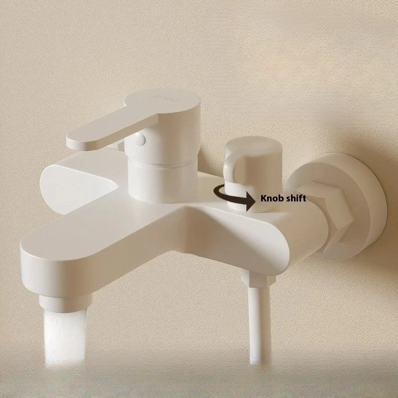 ครีมสีขาว 3-in-1 ก๊อกน้ําอ่างอาบน้ําผสมน้ําเย็น/น้ําร้อนแรงดันสูงติดตั้งง่ายป้องกันการรั่วทนทาน 1